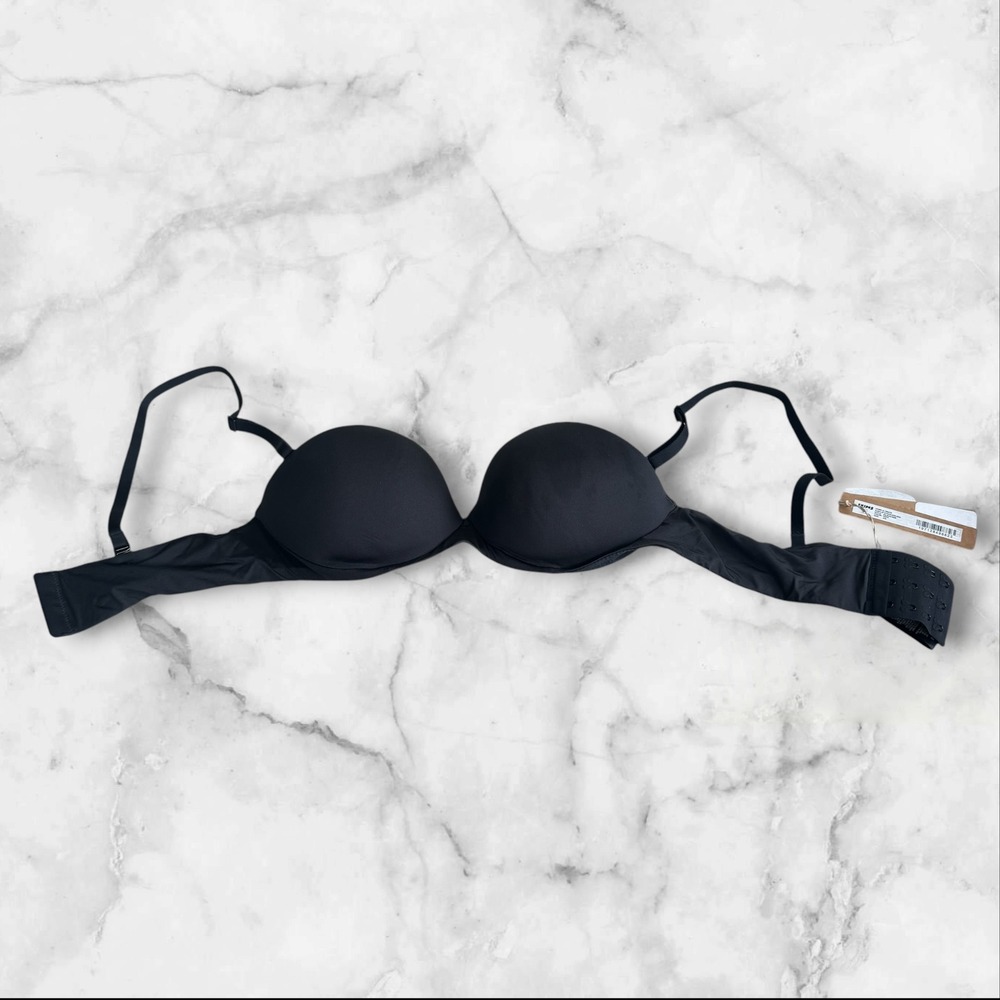 SKIMS Ultimate Push-Up Strapless Bra Onyx Black 34B BA-BAN-3208 NWT